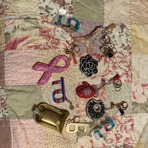 STOCKING STUFFERS Assorted Keychain Set with Pink, Gold, and Black Accents NEW
